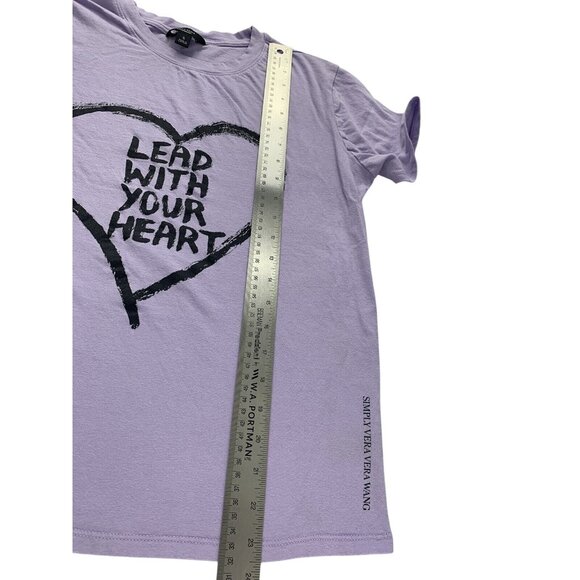 Simply Vera Vera Wang Purple "Lead With Your Heart" T-Shirt Size Small - Picture 7 of 9
